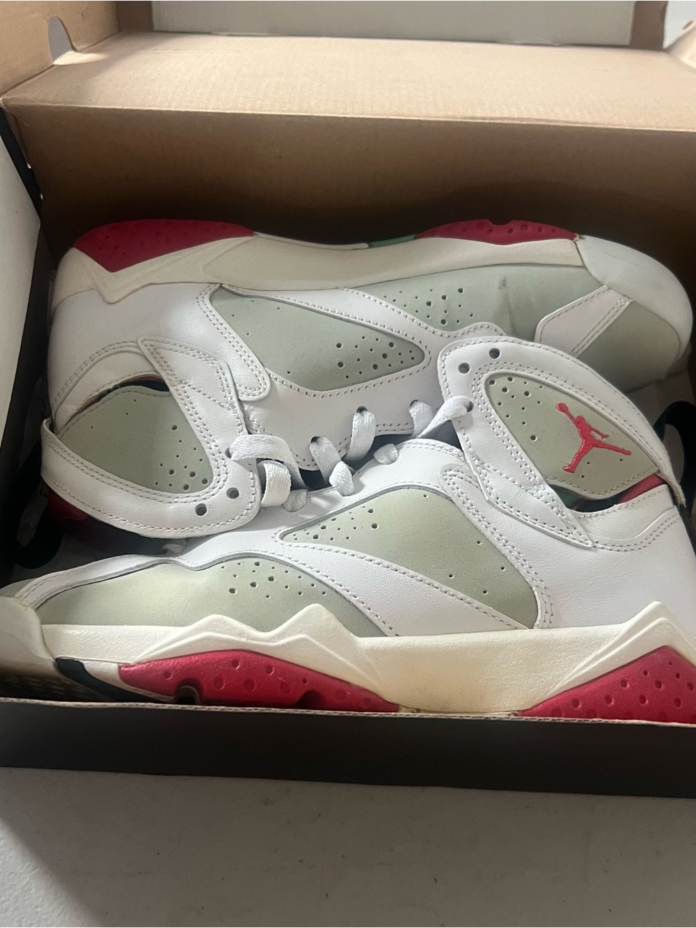 Nike Air Jordan 7 Retro BG Hare White/True Red Size 6Y (Women’s 7.5) w/ Box